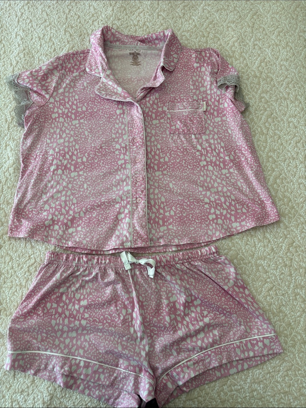 Pink Printed Short Pajama Set